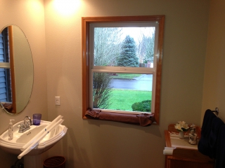 Bathroom window with no tinting