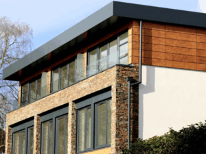 Residential home with window tinting to help illustrate sun control